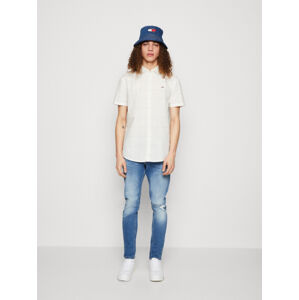 Tommy Jeans pánská bílá košile s krátkým rukávem  - M (YBH)